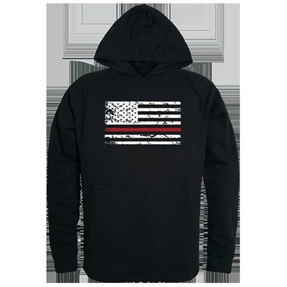 Rapid Dominance  Thin Red Line Graphic Pullover Hoodie, Black - Large