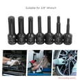 thumbnail image 5 of 3/8-inch Drive Impact Socket Set 7 Piece Metric Sizes 5mm 6mm 7mm 8mm 10mm 12mm 14mm XZN Triple Square Spline Bit Cr-Mo Steel Socket Set, 5 of 6
