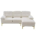 thumbnail image 2 of 85" Sectional Sofa, Modern L-Shape Modular Sectional Sofa, Three-Seat Sleeper Couch with Chenille Fabric and Metal Feet for Living Room, Apartment, Office, Beige, 2 of 7