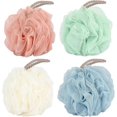 thumbnail image 1 of Bath Sponges Shower Loofahs Mesh Balls Sponge Solid Colors - 4 Pack Scrubber Cleaning Loofah Bathing Accessories, 1 of 4