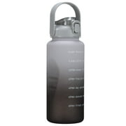 From Your Feed Leak Free 64 oz Water Bottle with Side Measurements- Black Gray Ombre