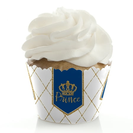 Frog Prince Baby Shower - Royal Prince Charming - Baby Shower or Birthday Party Cupcake Wrappers - Set of 12
