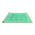 thumbnail image 2 of Ahgly Company Machine Washable Indoor Rectangle Oriental Turquoise Blue Traditional Area Rugs, 2' x 5', 2 of 4