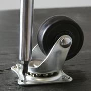 Super Sliders 1.5 inch Swivel Plate Caster with 360° Rotation, 40 lb Load Capacity, Non-Marking Black Rubber Wheel - 1 Pack