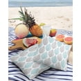 thumbnail image 3 of Pack of 2 Outdoor Pillow Covers, Grey and Turquoise Olive Leaf Texture Watercolor Hand Drawn Waterproof Square Throw Pillowcase Cushion Decorative Pillow Covers for Couch Patio Tent, 18x18 in, 3 of 6
