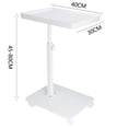 thumbnail image 2 of JUANYU C Shaped End Table with Adjustable Height,Movable Sofa Side Table,White, 2 of 5