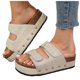 thumbnail image 3 of Bmisegm Women's Thick Soled Slippers Summer Soft Soled Flat Slippers Trendy Casual Slides Sandals Women Summer Beige 7.5, 3 of 9
