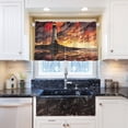 thumbnail image 5 of Coolnut 36 Inch Length Kitchen Curtains Lighthouse 2 Panels Half Window Sheer Curtains Rod Pocket Farmhouse Short Drapes for Bathroom Cafe Basement Home Decor, 5 of 7