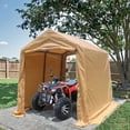 thumbnail image 3 of Hitop 7x12ft Portable Outdoor Storage Shed Gazebo – Waterproof, UV-Resistant Carport Tent with 2 Roll-Up Zipper Doors & Vents for Motorcycle, Bike, Garden Tools, 3 of 9