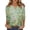 Light Green, variant on Women's Fashion Casual Retro Floral Print V-Neck Button Down Three-Quarter Sleeve T-Shirt Top, Chic Blouse for Women,Royal Blue,XL