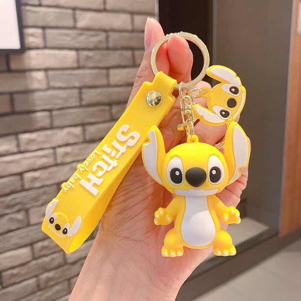 Anime Disney Keychain Cartoon Lilo & Stitch Cute Doll Keyring Fashion Couple Bag Ornament Key Chain Car Pendant Kids Toys GiftChina Gong Bohan LED