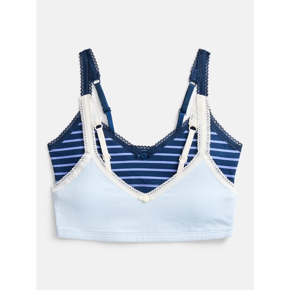 Weekend Academy Girls 2Pk Cotton Triangle Bralette, Sizes XS to XXL