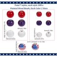 thumbnail image 3 of 140Pcs Round Wood Beads Bulk Patriotic Wooden Beads 12mm 16mm Independence Day USA 4th of July Bead America Red Blue American Flag Loose Beading Kit, 3 of 9