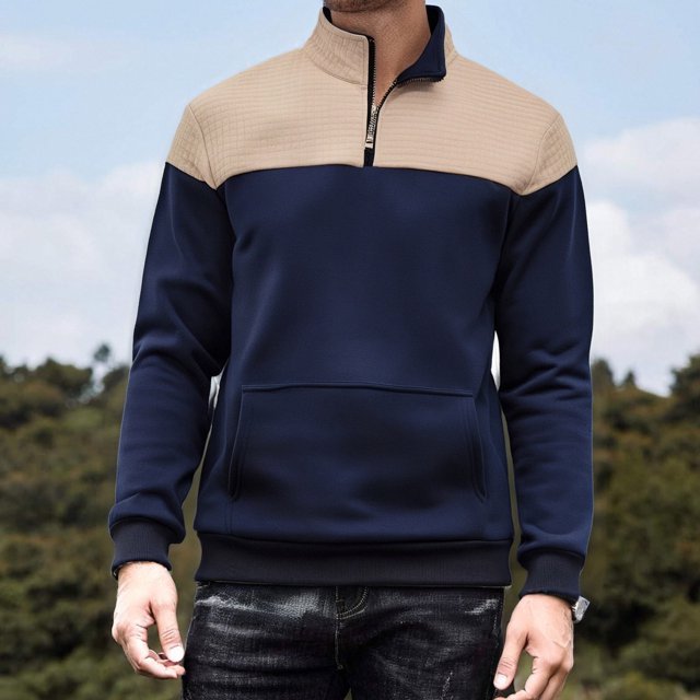 pstuiky camisas de manga larga para hombre, Blusa/camisa informal y moderna de color liso con cuello alto y botones para hombre. camisetas de hombre xxxl