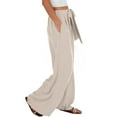 thumbnail image 5 of TANBOM Women's Summer Elasticated Slouchy Wide Leg Pants with Pockets Apricot S, 5 of 6