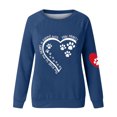 thumbnail image 4 of Fartey Chandails en Molleton Graphiques Cœur Patte Mignons pour Femmes Manches Longues Col Rond Chemises Amples Confortables Automne Ajusté Chandail Tops, 4 of 4