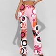 thumbnail image 5 of Abomasnow Women's High Waist Flare Pants Tummy Control Floral Print Bell Bottom High Stretch Yoga Pants for Workout Athletic Gym, 5 of 9