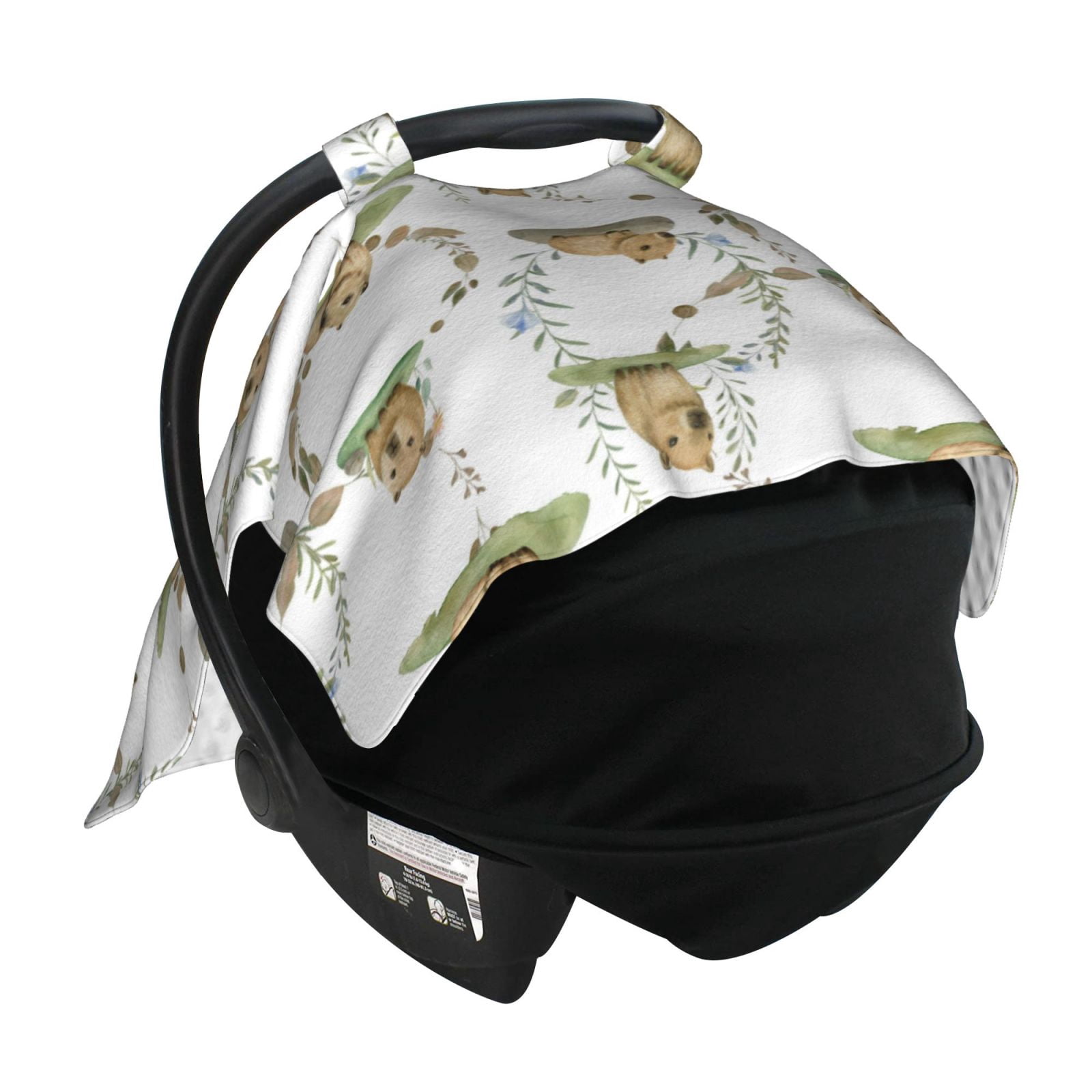 Car Seat Cover Baby - Capybara Plant Breathable Infant Car Seat Cover for Baby Carseat, Lightweight Comfort Baby Essentials Must Haves Newborn Stuff for Girl Boy