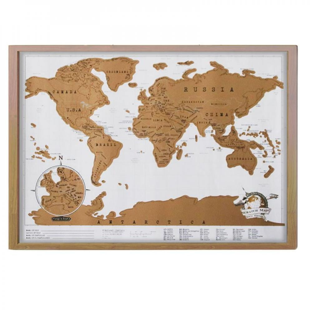 Luxury Edition Black Scrape World Map Deluxe Travel Scratch Map Travel Map Poste 