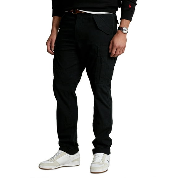 Polo Ralph Lauren Men's Classic Tapered Fit Canvas Cargo Pants Black 46 x 32