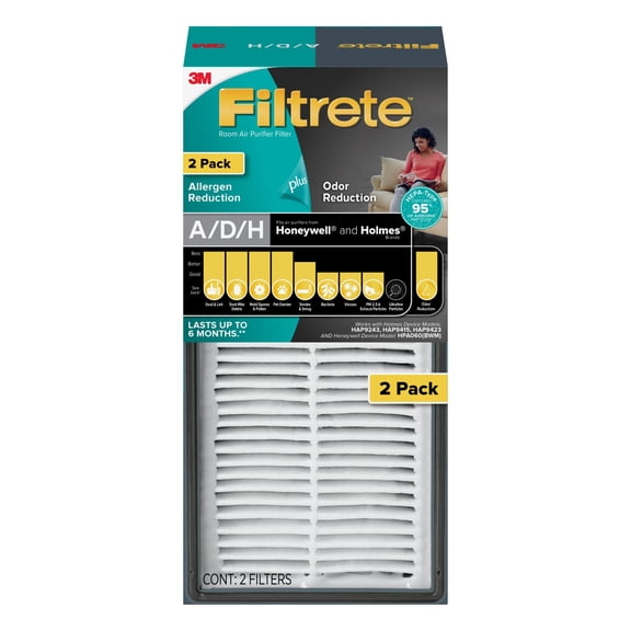Filtrete Allergen Reduction Odor Reduction HEPA-Type Air Purifier Filter, Replaces size A/D/H filters