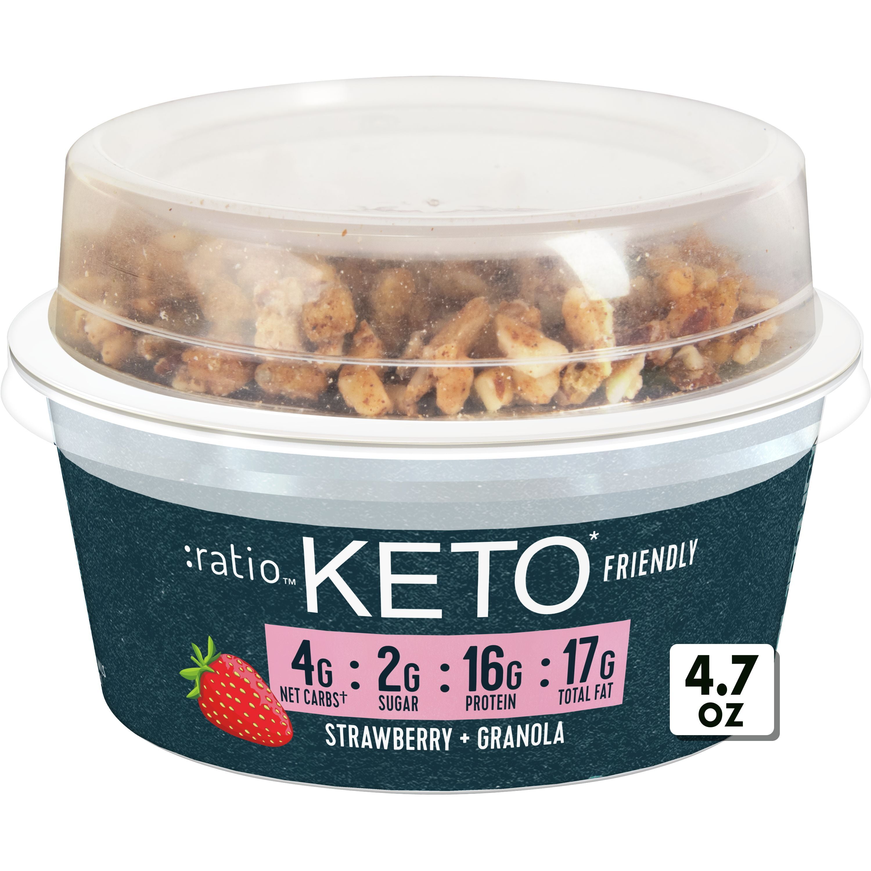 Ratio Keto Friendly Strawberry Yogurt Cultured Dairy Snack Cup With