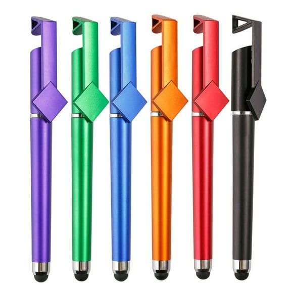 12Pcs Multifunctional 3 in 1 Phone Holder Stylus Pen Ballpoint Pen for Office
