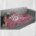 thumbnail image 6 of Feminist Soft Flannel Fleece Blanket, Brush Stroke Style Lettering Girl Power for Inspirational Theme Grungy Background, Cozy Plush for Indoor and Outdoor Use, 50" x 70", Pink White, by Ambesonne, 6 of 6