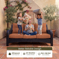 thumbnail image 2 of LayinSun 5 Pieces Patio Furniture Sets with Fire Pit Table, Outdoor Wicker Conversation Set with Swivel Chairs and 6" Thick Cushion for Deck Garden Backyar, 2 of 7