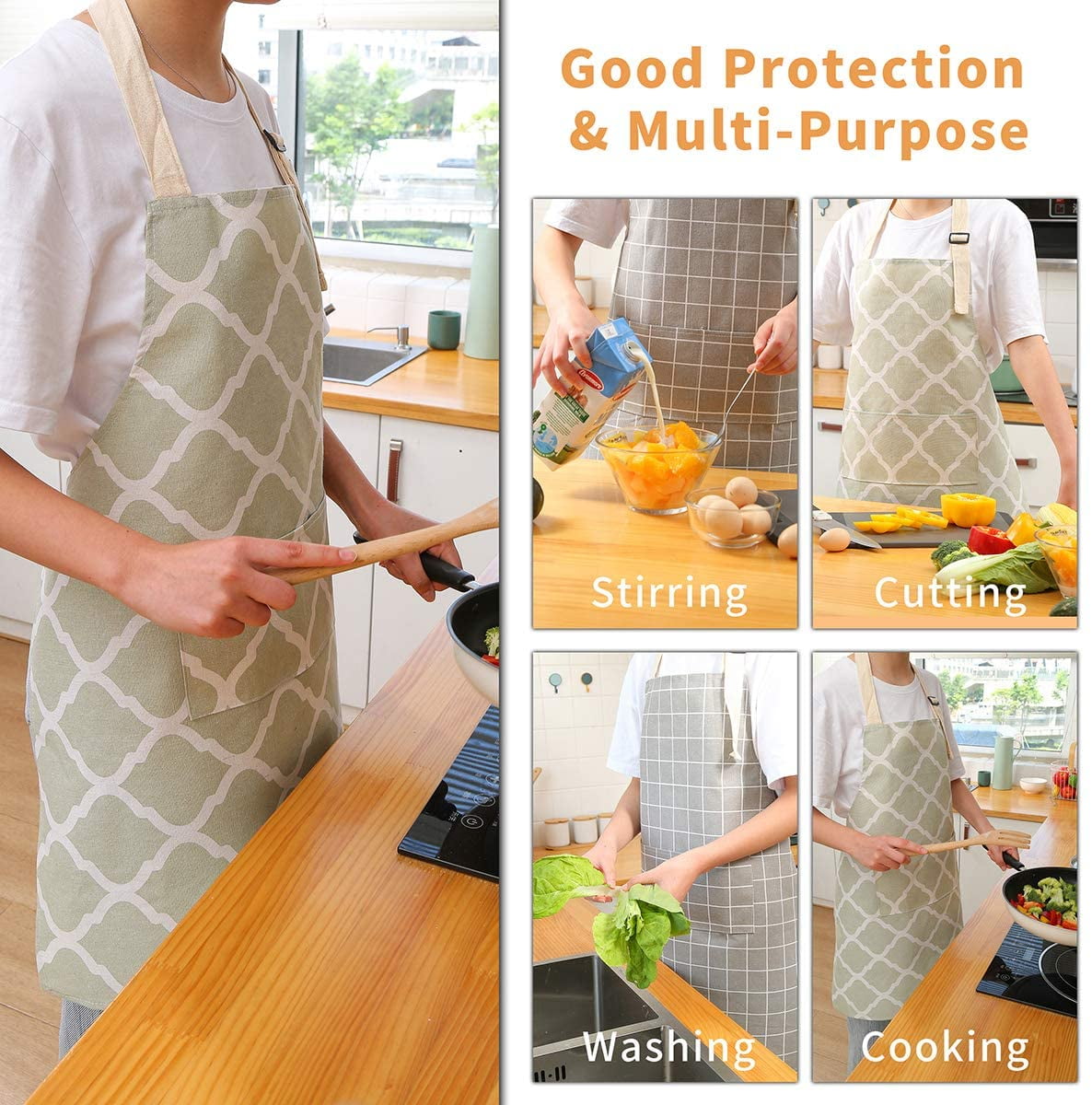 Valentine's Day Gifts women Couples Kitchen Aprons Unisex Party Cooking  Bibs Cotton Linen Pinafore Cleaning Tools