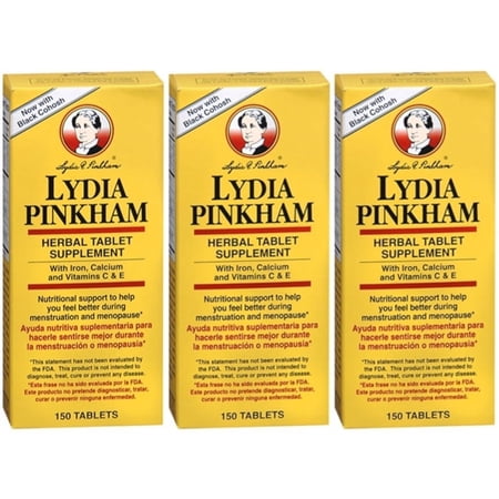 Lydia Pinkham Herbal Supplement Tablets - 150 Ea, 3 Pack
