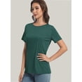thumbnail image 2 of Womens Tops Short/Long Sleeve T-Shirts Fitted Crewneck Tee, 2 of 6