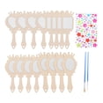 thumbnail image 4 of OUNONA  Small Handheld Mirror Wood Mirrors Strip Decor Child Travel, 4 of 8