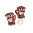thumbnail image 1 of Kuymtek Guantes Peludos Dibujos Animados Pata Gato Regalos Gruesos Dedo para (café Claro), 1 of 9