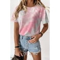 thumbnail image 2 of Camiseta de mujer Cuello redondo Manga corta Tie-dye Printed Casual Top, Rosa, L sidaley  AP000470-14, 2 of 7