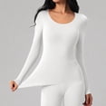 thumbnail image 4 of Auralook Long Sleeve Undershirt for Women Soft Round Neck Thermal Shirts Base Layer Warm Bottom Tops, 4 of 8