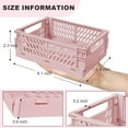 thumbnail image 2 of Small Pastel Plastic Storage Bins 2Pcs Foldable Pastel Crates Plastic Basket Colorful Storage Containers Baskets for Classroom Kitchen Office Bedroom Desktop Home Decor (Pink 5.8" x 3.8" x 2.2"), 2 of 7