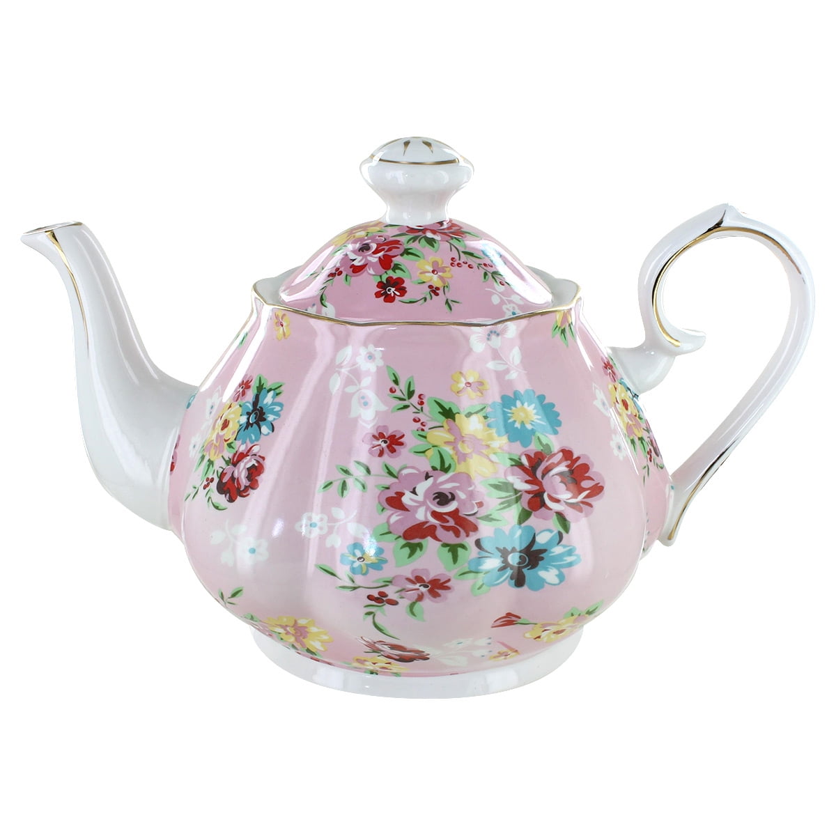 Shabby Rose Pink Porcelain 5 Cup Teapot