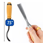 ARTESIA TOOL 12-Piece Wood Carving Chisel Set 7.5 19.1 cm Length Each Wooden Handles Durable Steel Blades Vinyl Storage Pouch Included