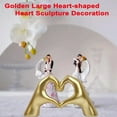 thumbnail image 6 of Ylovestrazbo Gold Heart Hands Statue, 5.1 Inch - Romantic Valentine‘s Day & Anniversary Gift for Her, Wedding Decor, Rose Gold Tabletop Sculpture for Home, 6 of 9