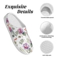 thumbnail image 5 of Xecao Orchids Flowers Print Cotton Slippers Fuzzy Warm Cozy Slippers Non Slip House Slippers For Indoor Outdoor Cotton Slippers House Slippers-13, 5 of 7