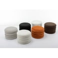 thumbnail image 2 of 007-Velvet Fabric Storage Round Ottoman Footstool With Wooden Shelving,Ivory, 2 of 9
