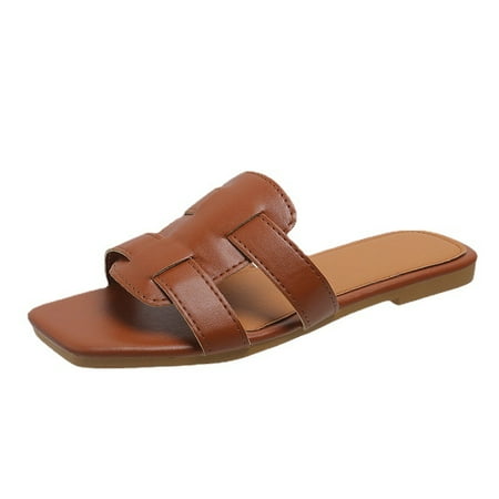 

Comfort Open Toe GladiatorCasual Strap Solid Color Flat Sandals Women s Cutout