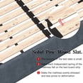 thumbnail image 6 of King Size Upholstered Platform Bed with Trapezoidal Headboard, Embedded Design Solid Wood Bed Frame with 24 Strong Slats Support & Velvet Cover, No Box Spring Needed, Grey, 6 of 6