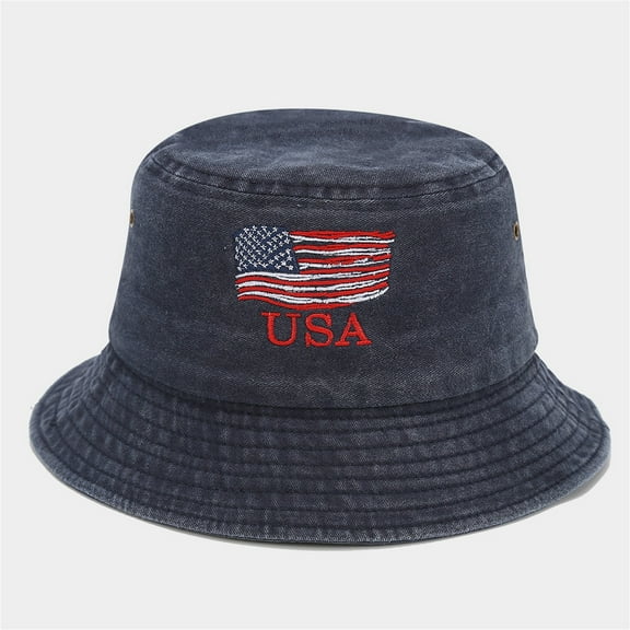 Bucket Hat For Women Men Summer Amarican Flag Printed Beach Fishing Hat Sun Hat Outdoor Unisex