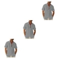 thumbnail image 1 of Minnieouse Senderismo Camisa con botones para hombres Niños Verano Color sólido Diseño simple Slim Fit Tops Ropa de trabajo Ropa Gris M Type1 NO1, 1 of 6