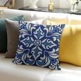thumbnail image 3 of BANET  Moroccan Tile Pillow Cover Traditional Floral Cobalt Blue Waist Lumbar Throw Pillow case Cushion Cover for Sofa Home Decorative White, 3 of 5