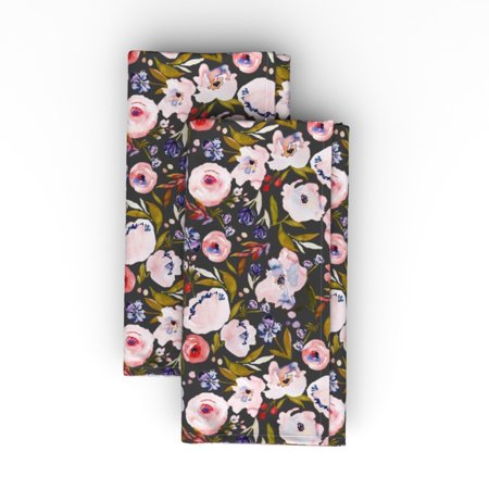 

Linen Cotton Canvas Dinner Napkins (Set of 2) - Bloom Dark Fall Baby Shoes Print Cloth Dinner Napkins by Spoonflower