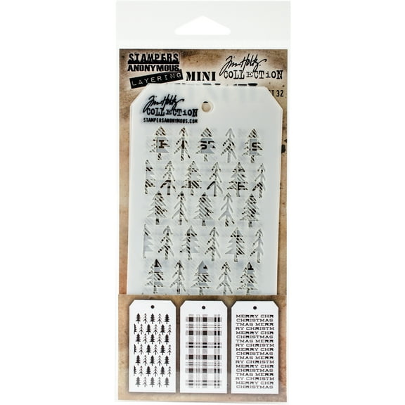 Tim Holtz Mini Layered Stencil Set 3/Pkg-Set #32