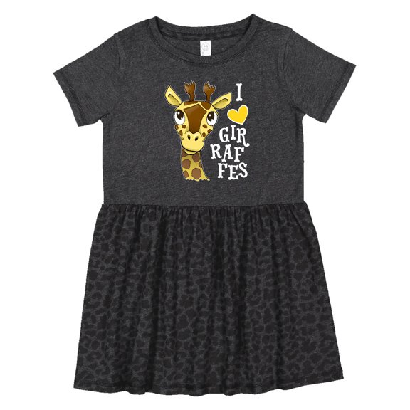 Inktastic I Love Giraffes Girls Toddler Dress